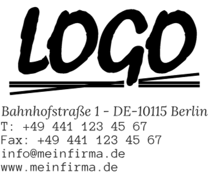 Bild von Vorlage Firmenstempel 8 Zeilen mit Logo rechts